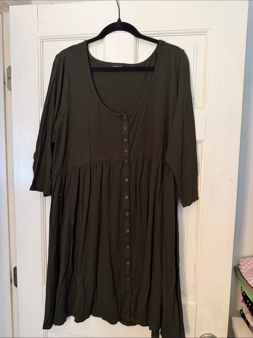 torrid Olive Button-Front Scoop Tunic